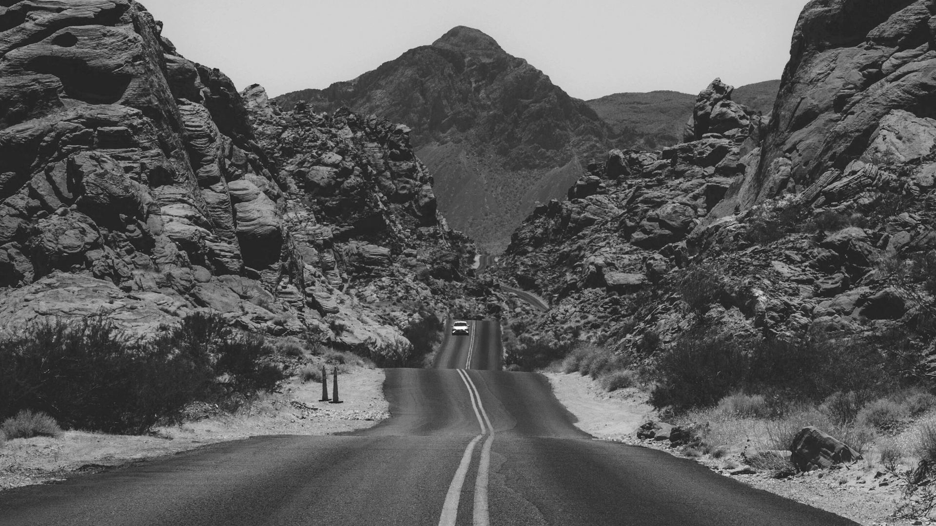 Quiet empty highway into the distance