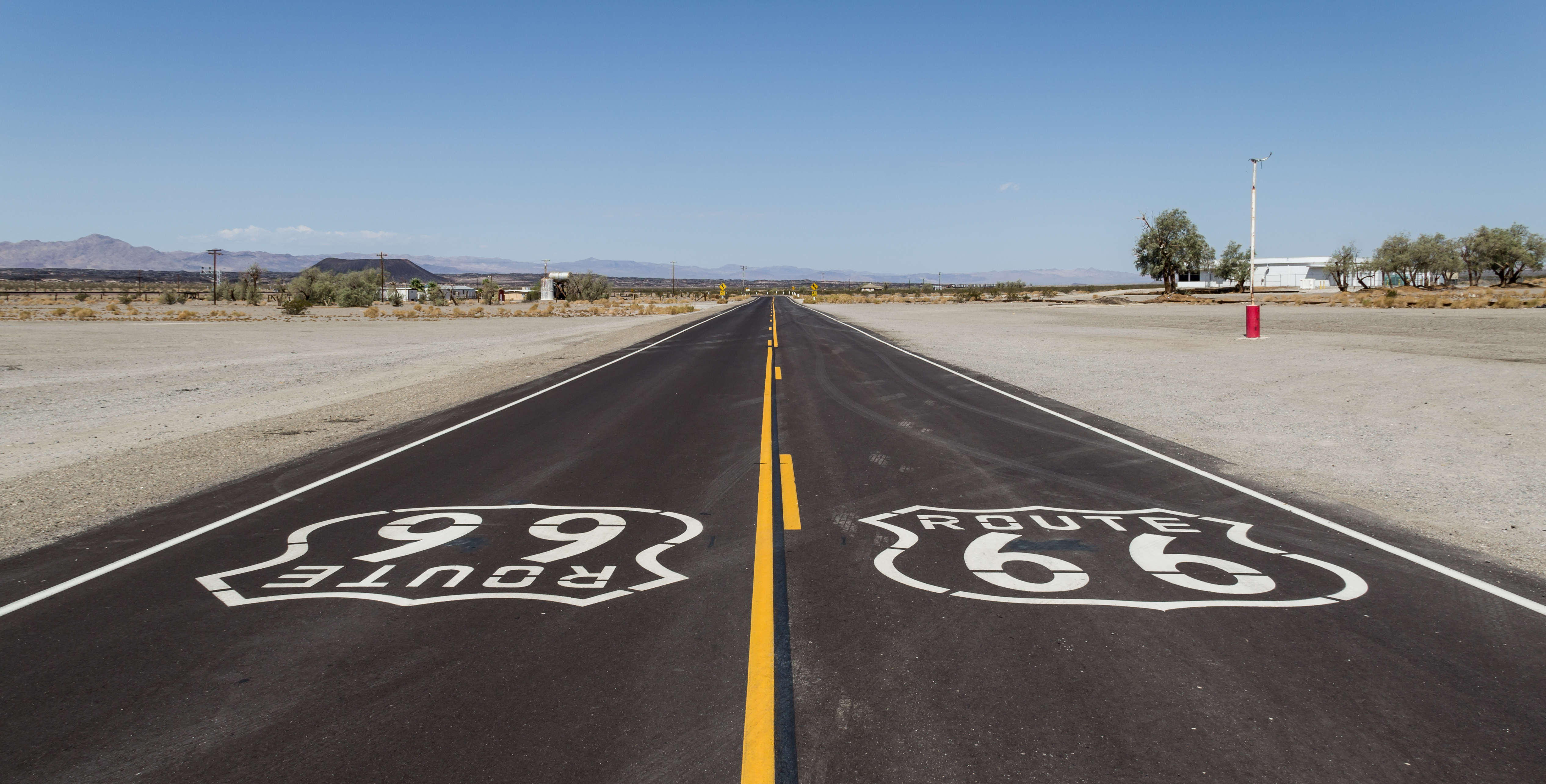 Historic Route 66 sign on an American highway
